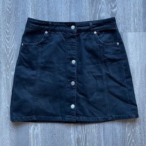 TOPSHOP black high waisted denim skirt